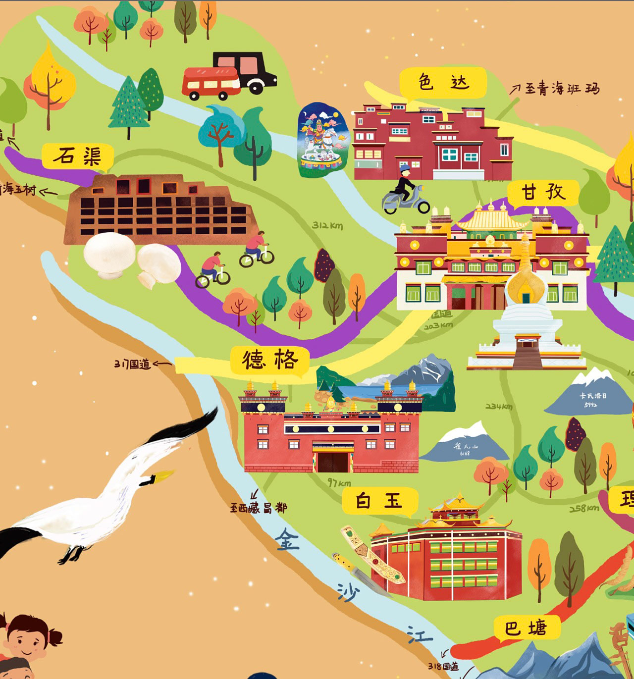 济南手绘地图景区的文化宝库